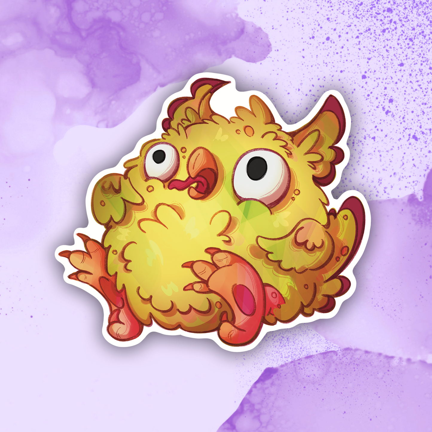 Crazy Chicken Monster Sticker