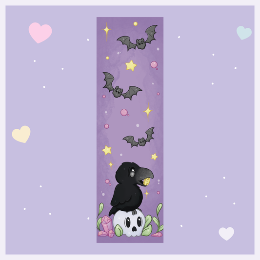 Crow and Bats 2x7" Bookmark