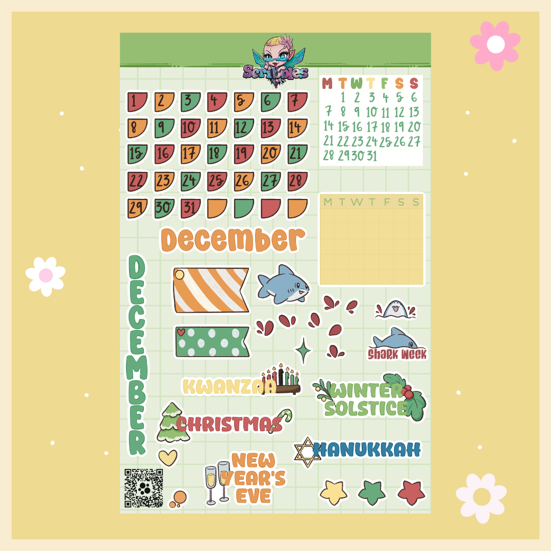 December Autumn Leaves Sticker Sheet Kit & Individual Sheets