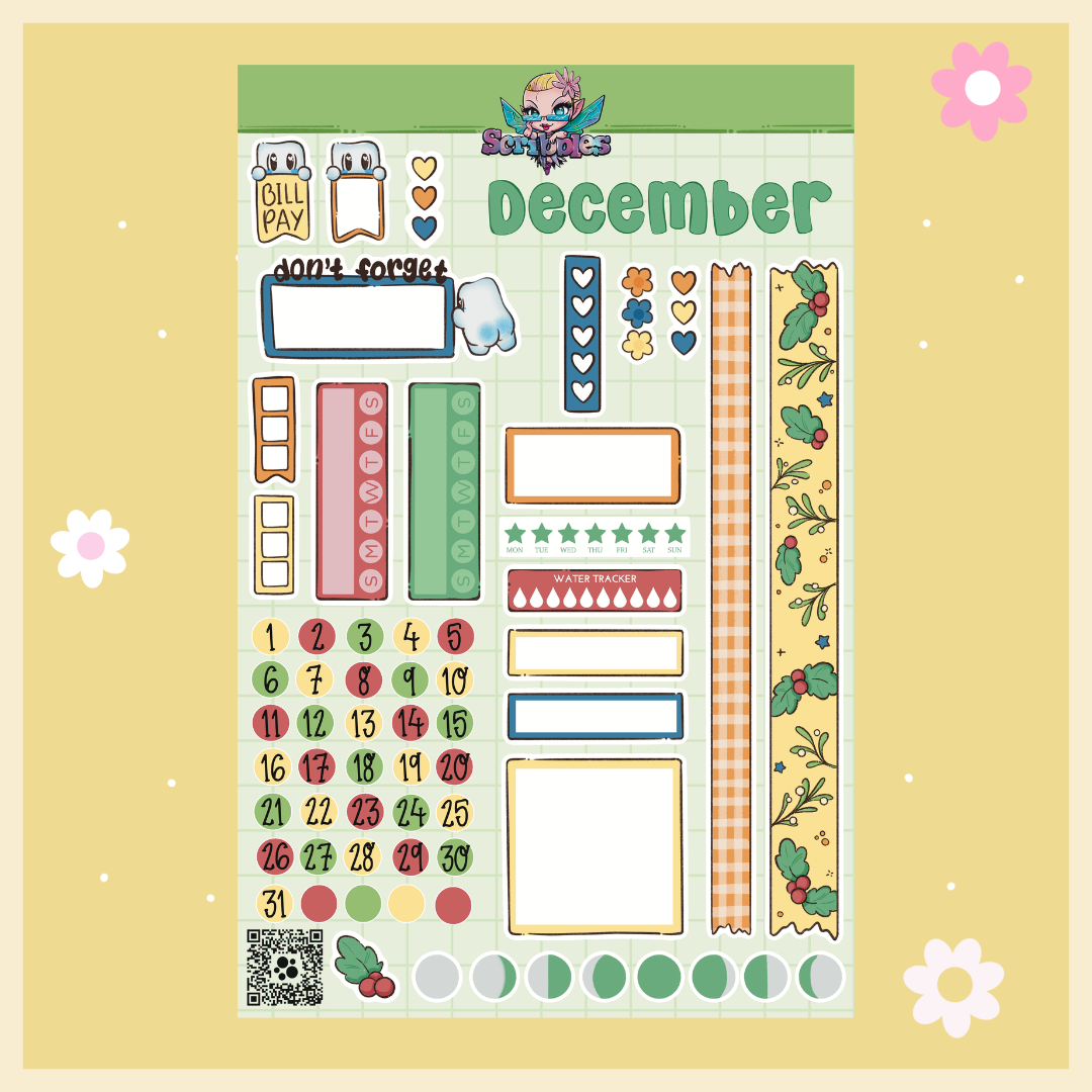December Autumn Leaves Sticker Sheet Kit & Individual Sheets