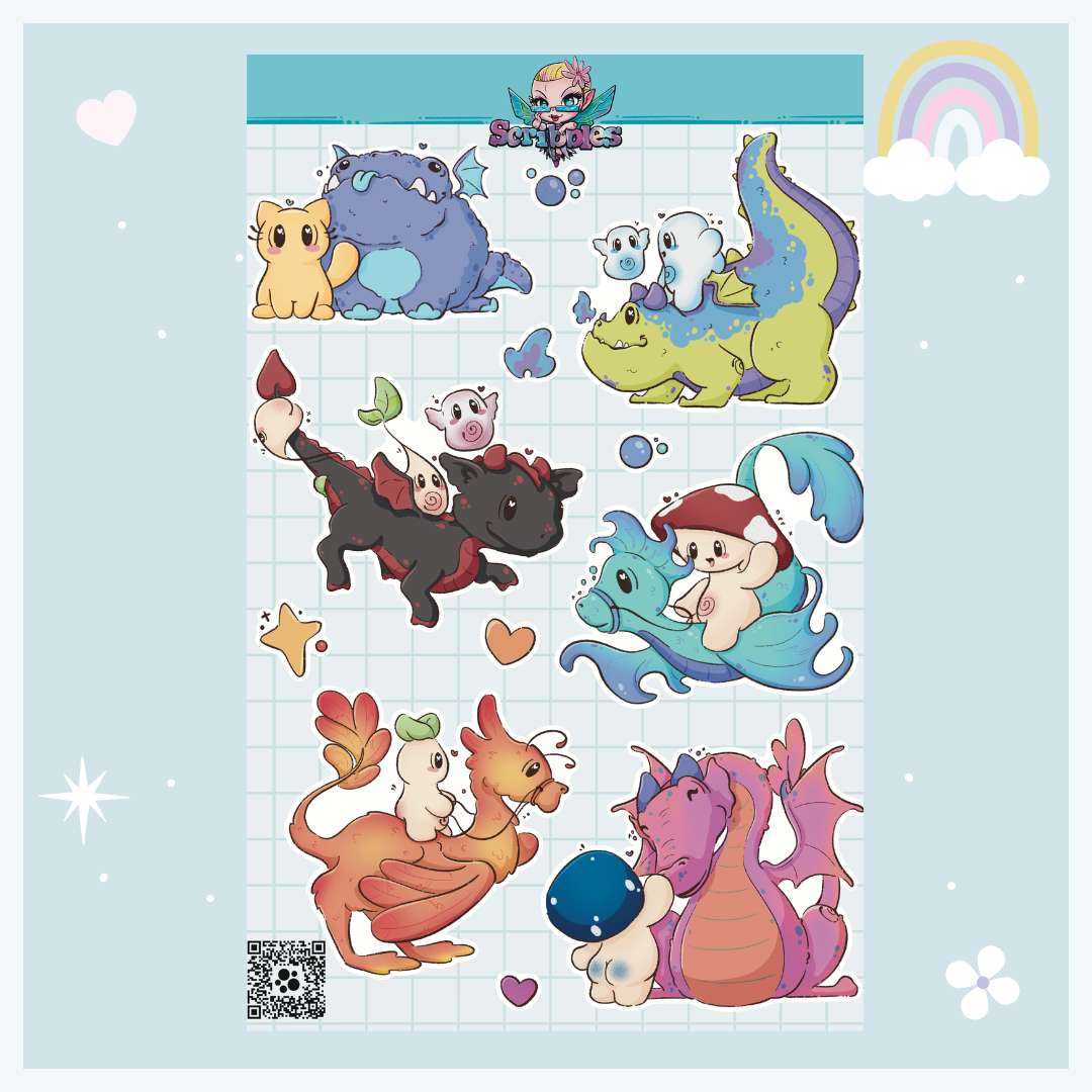 Dragon Rider Sticker Sheet
