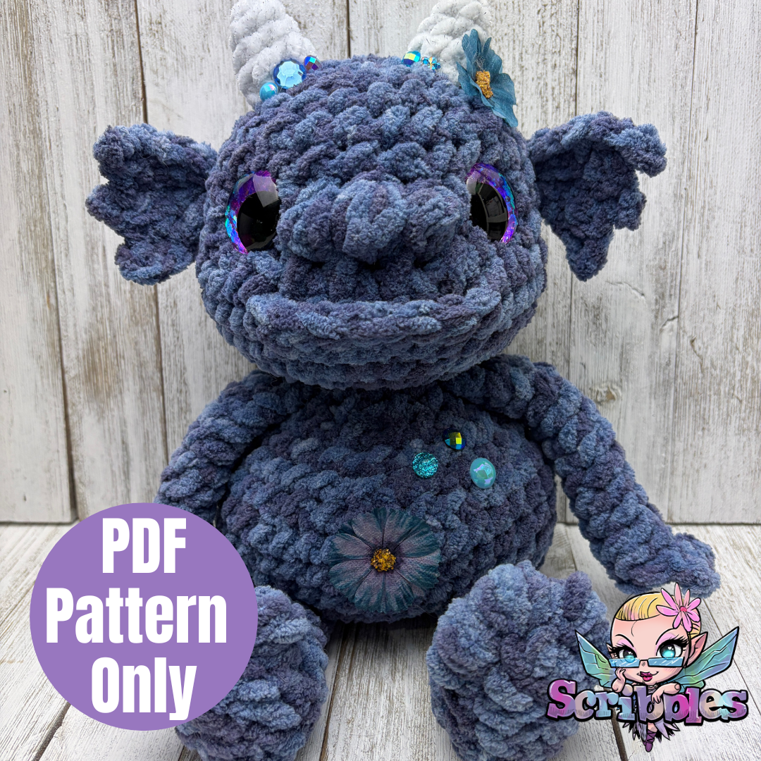 Sitting Lil' Big Foot Swampy Monster Crochet Pattern PDF