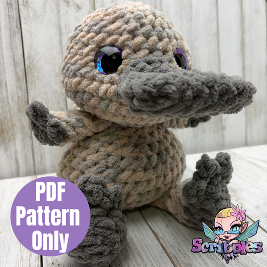 Percy The Platypus Sitting Lil' Big Foot Crochet Pattern PDF