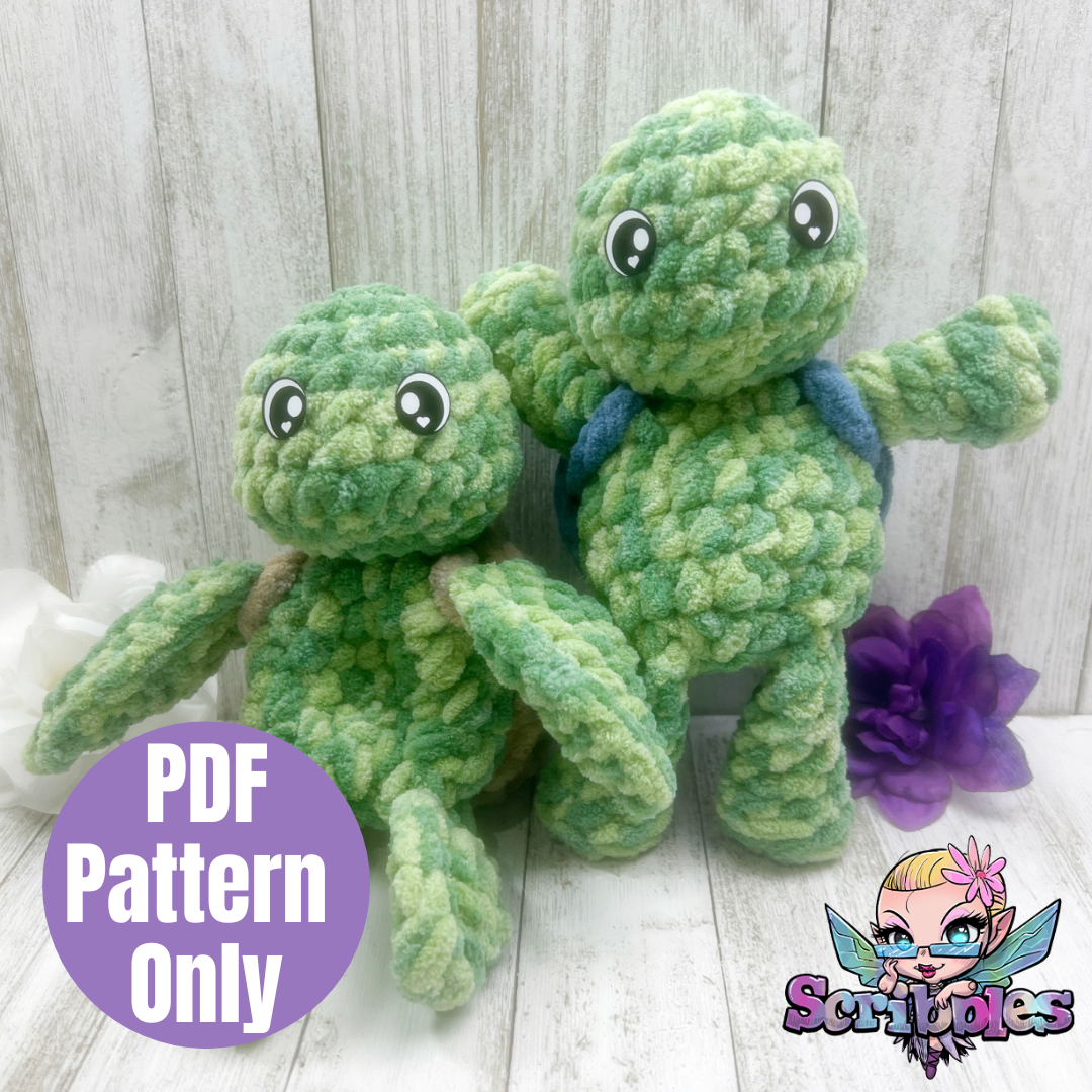 No Sew Mini Land & Sea Turtle Snuggler Pattern PDF