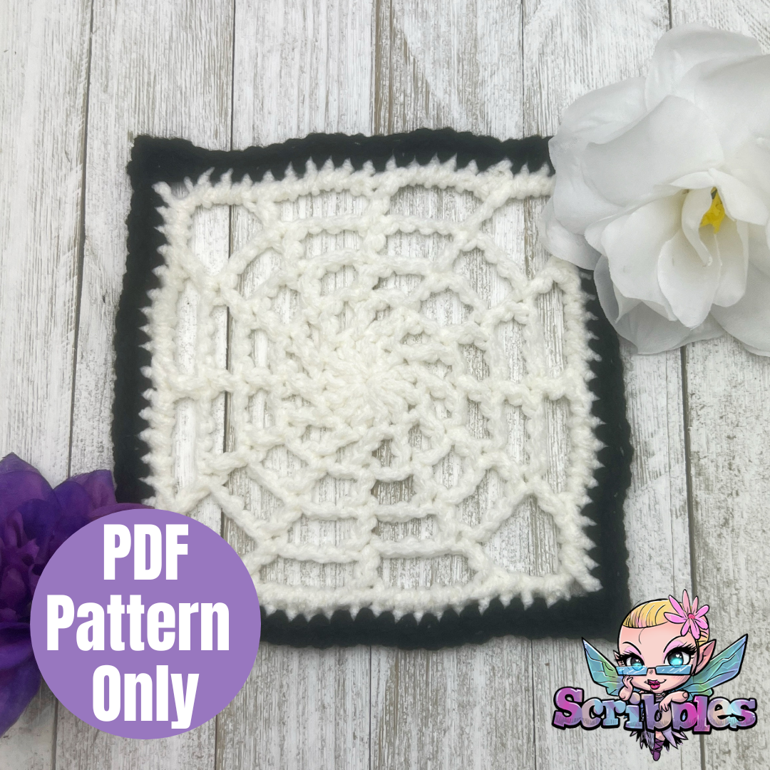 Spider Web Granny Square Crochet Pattern PDF