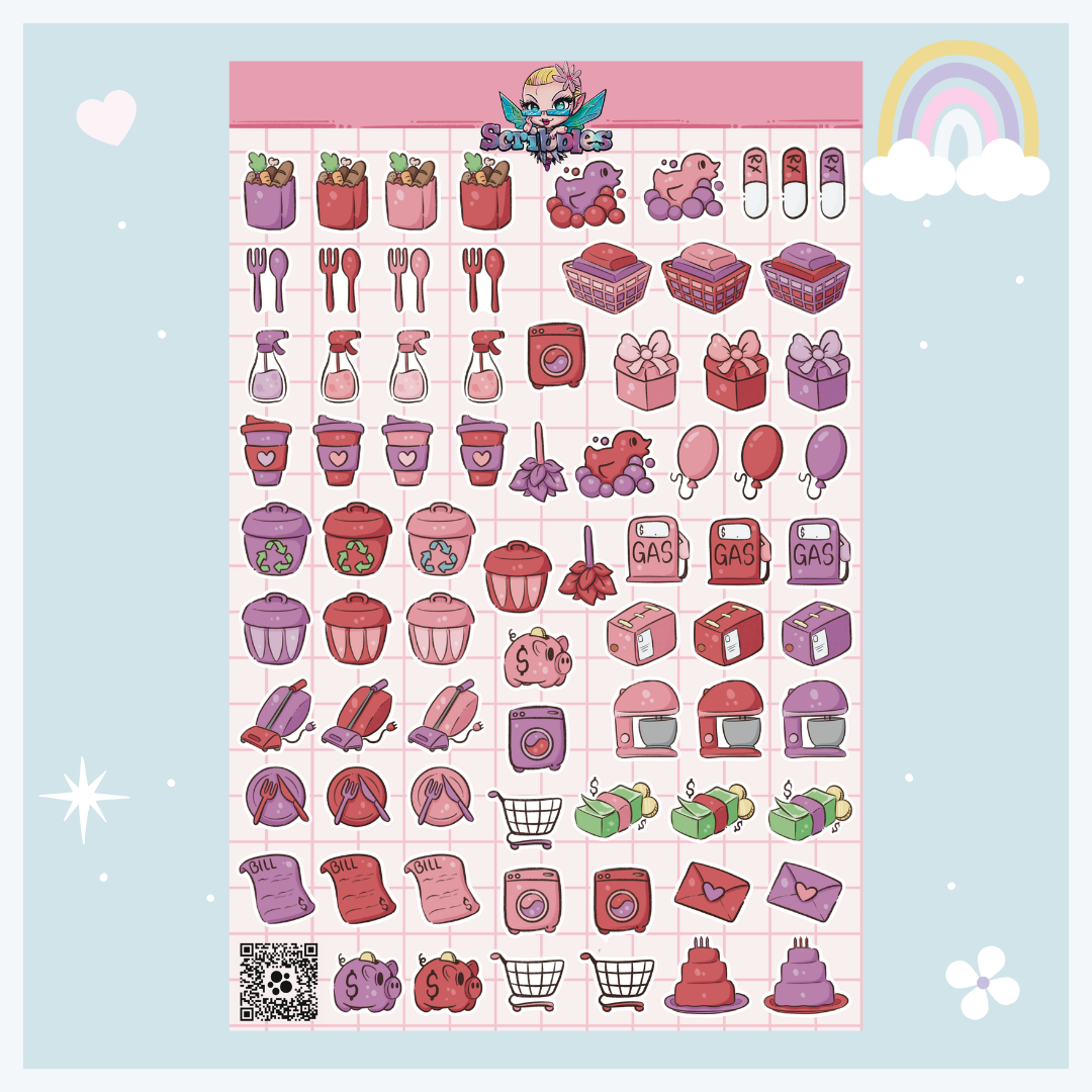 February Love Sticker Sheet Kit & Individual Sheets 2027 & Undated