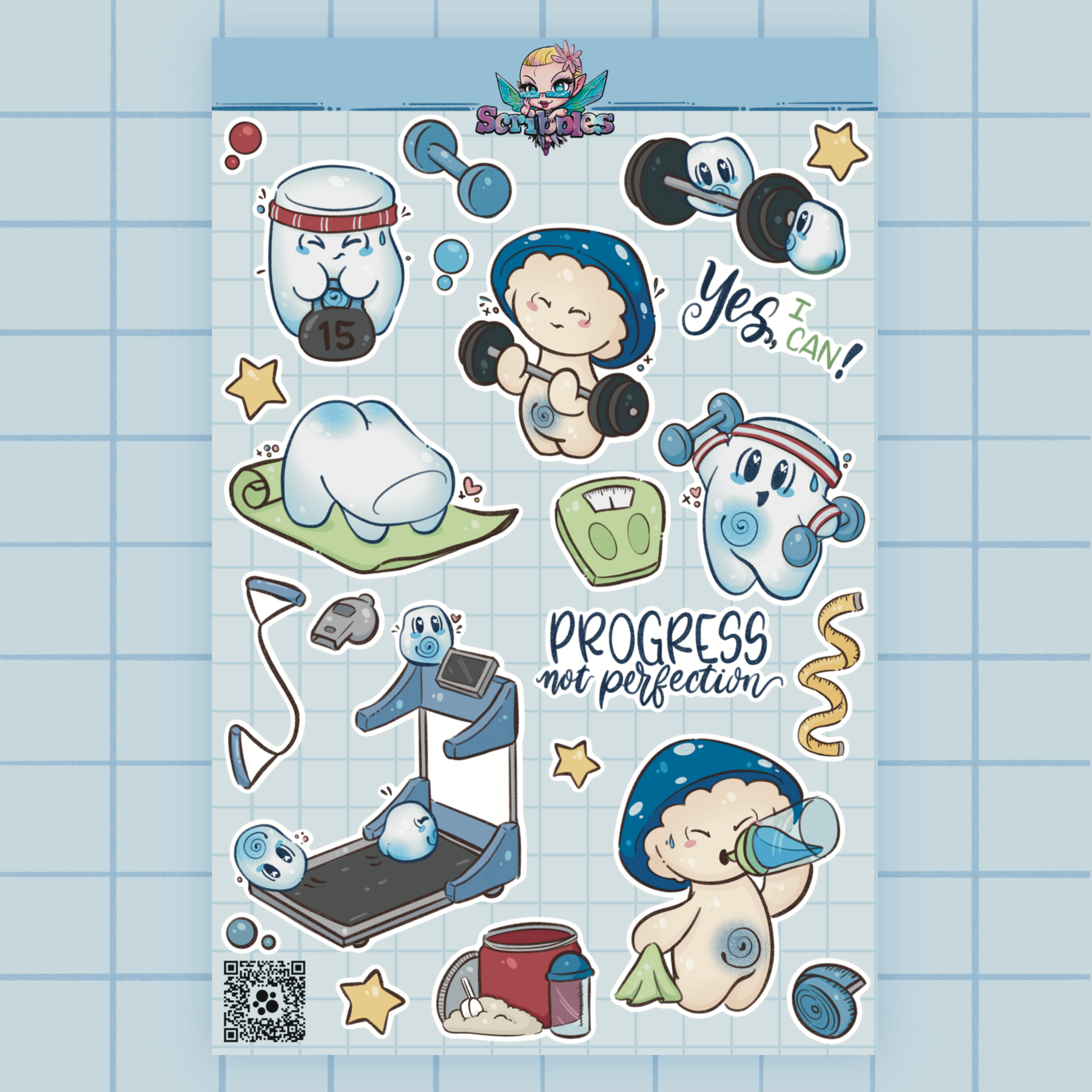 Workout Word Sticker Fitness / Workout Sticker Sheet – Eclectic Scribbles
