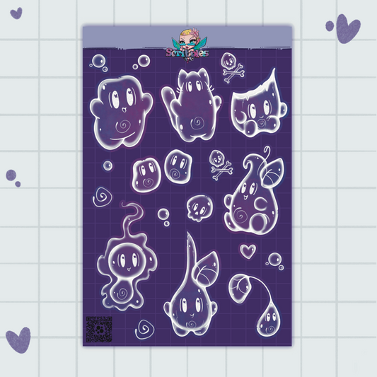 Ghost Characters Sticker Sheet