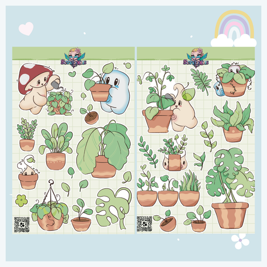 House Plants Sticker Sheet Collection and Individual Sheets