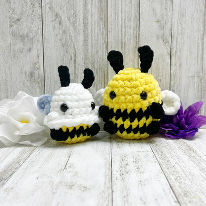 No Sew Chonky & Skinny Bees with Boo-Bee Mods Amigurumi Plush Pattern PDF