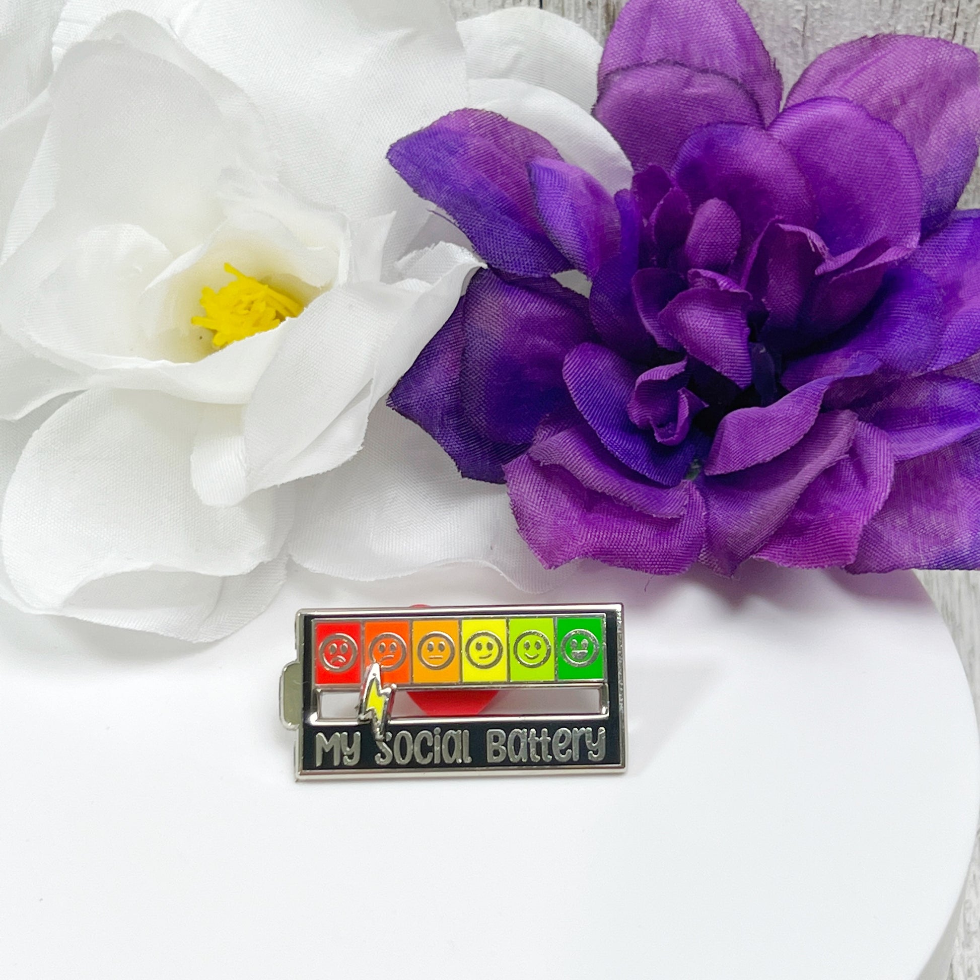 My Social Battery Enamel Pin – Eclectic Scribbles