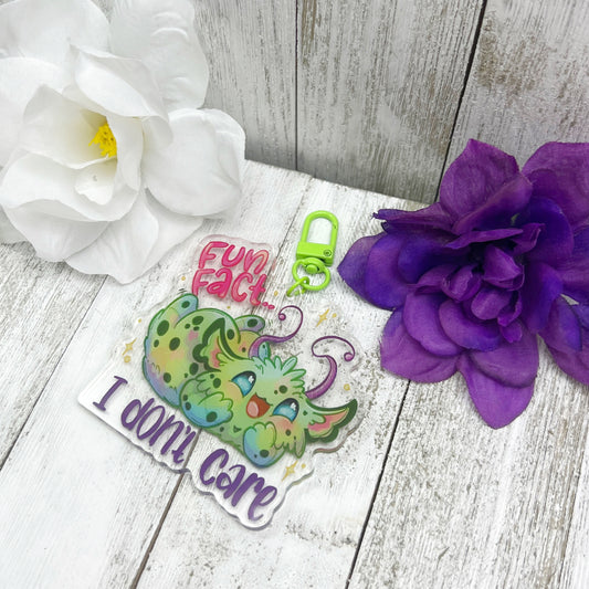 I Dont Care Monster Acrylic Keychain
