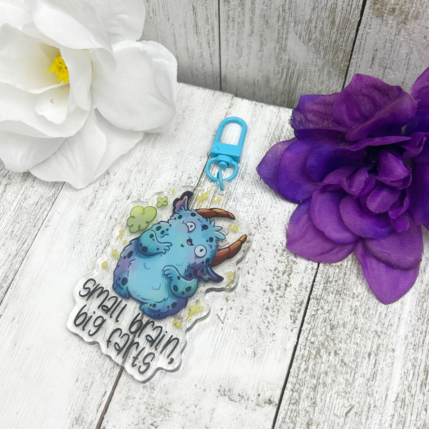 Small Brain Big Farts Monster Acrylic Keychain