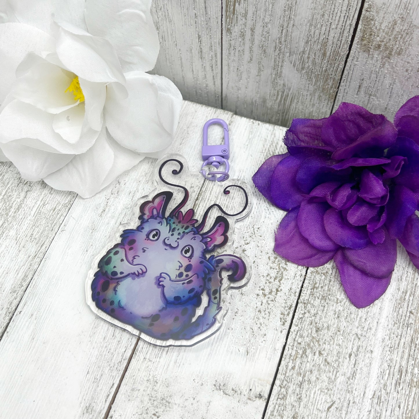 Purple Monster Acrylic Keychain