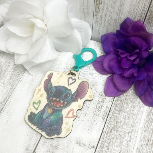 Stitch Wooden Keychain