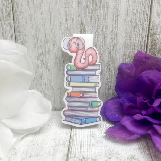 Bookworm on Books Magnetic Bookmark
