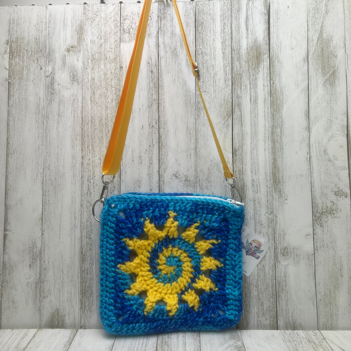 Spiral Sun Hand bag w/ Yellow Strap