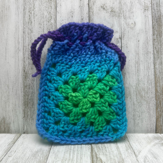 Granny Square Drawstring Pouch