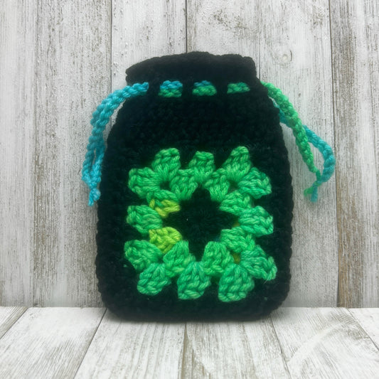 Granny Sqaure Drawstring Pouch