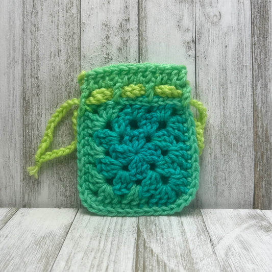 Small Granny Square Drawstring Pouch