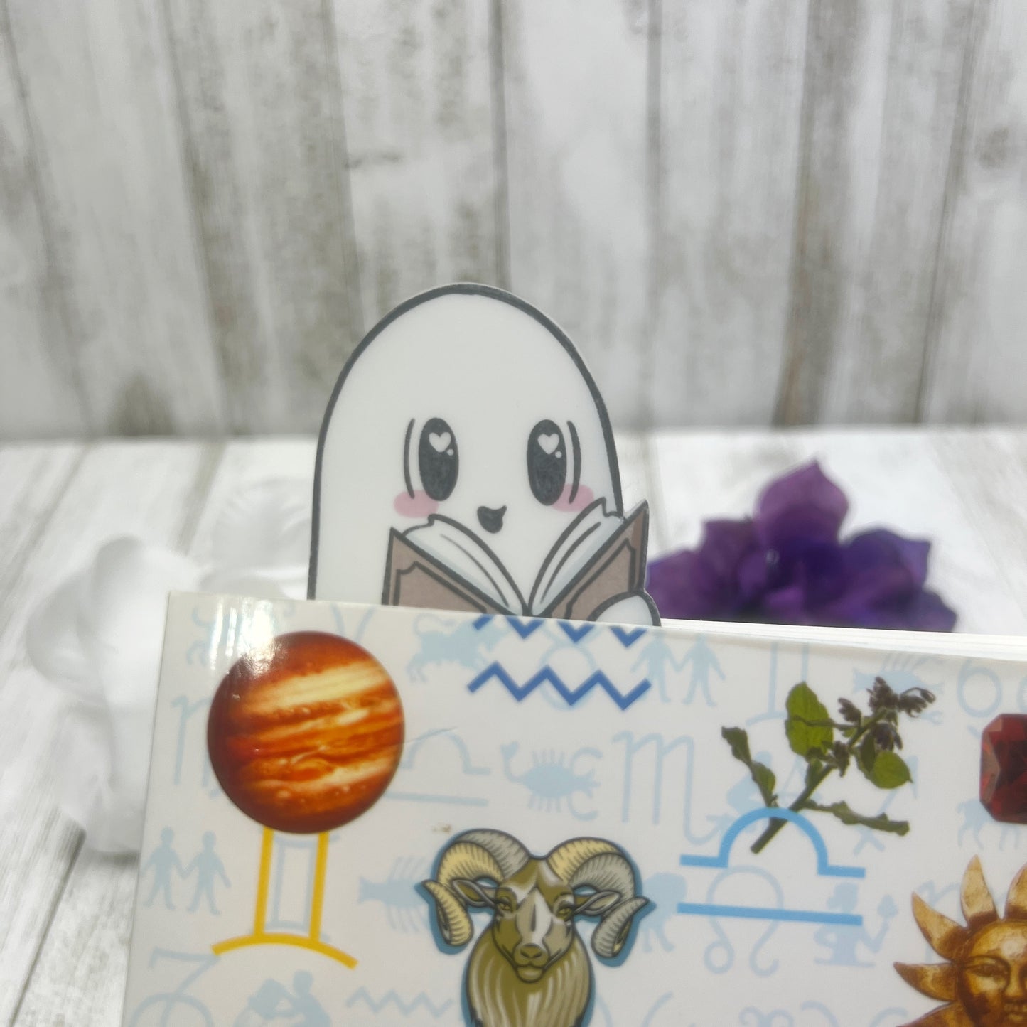 Ghost Reading a Book 2.75x4.75" Transparent Bookmark