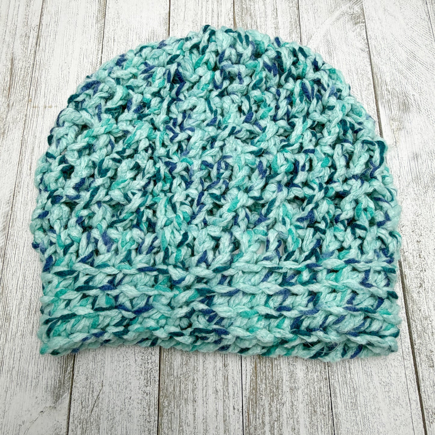 Teal Speckle Crossroads Beanie Adult Med