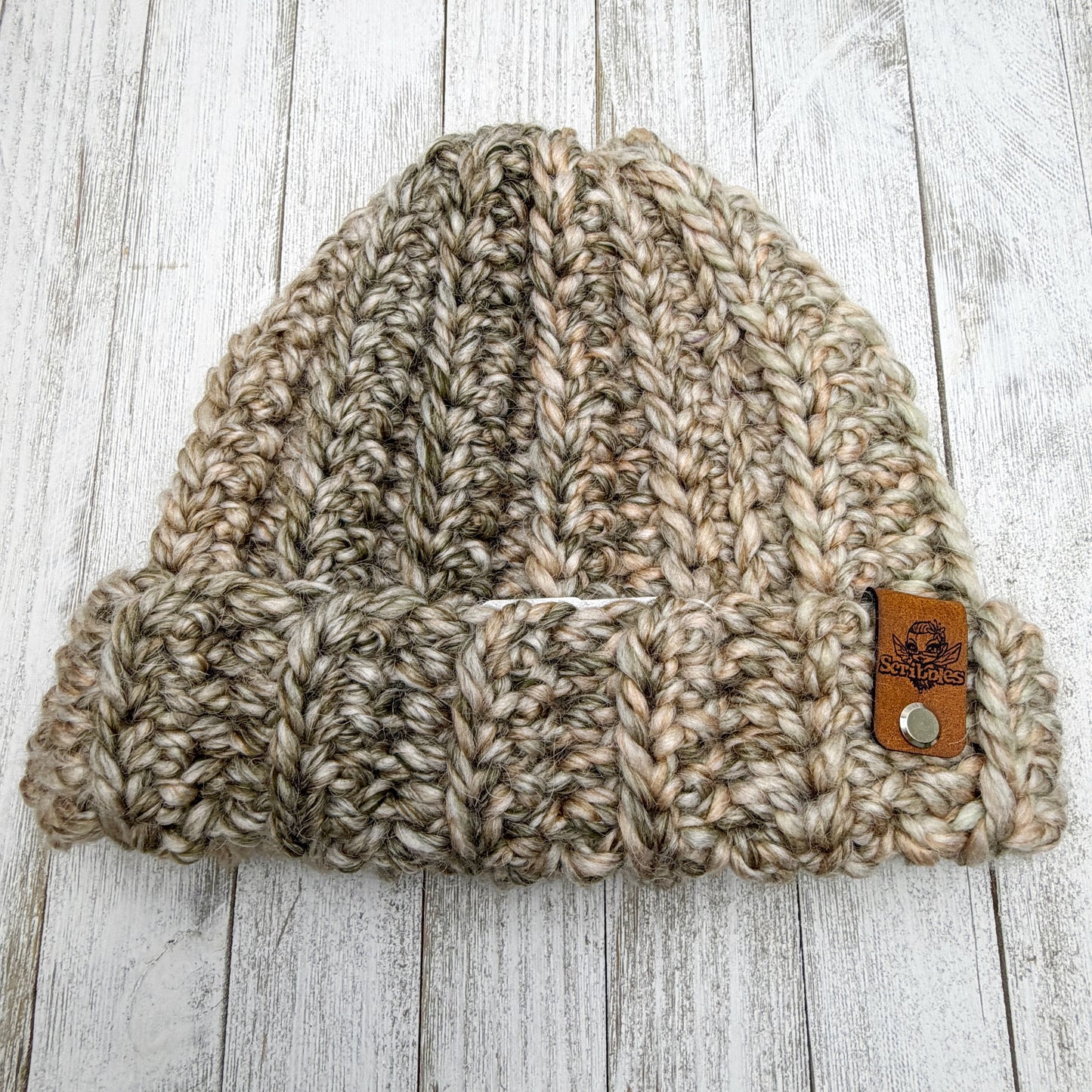 Tan Chunky Crochet Beanie