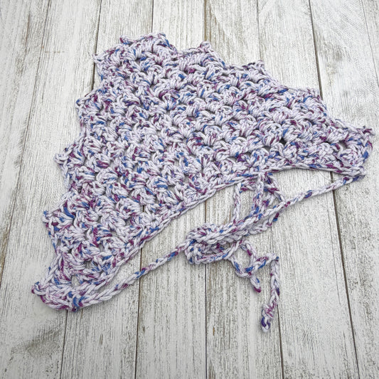 Purple Speckle Crochet Bandana