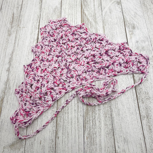Pink Speckle Crochet Bandana