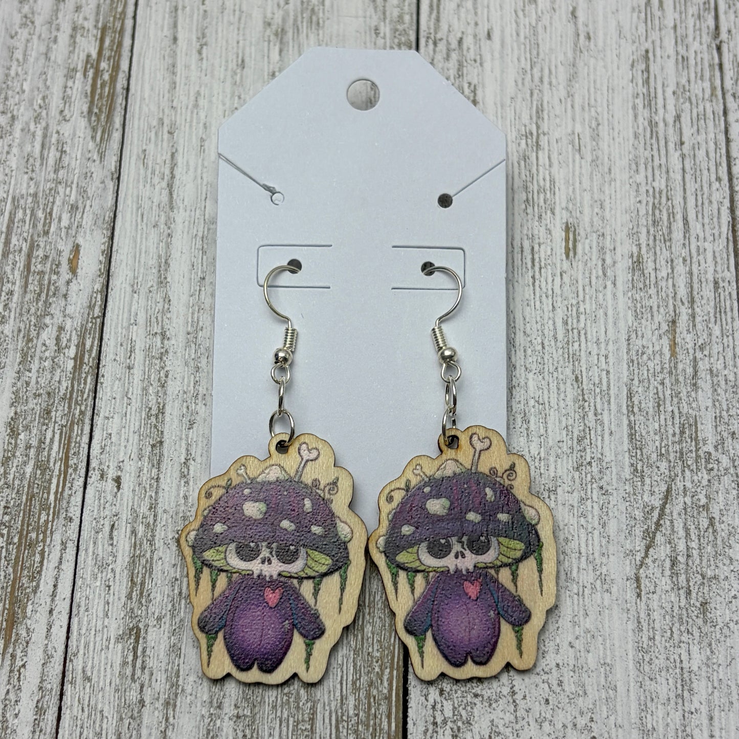 Skully Voodoo Mushroom Earrings