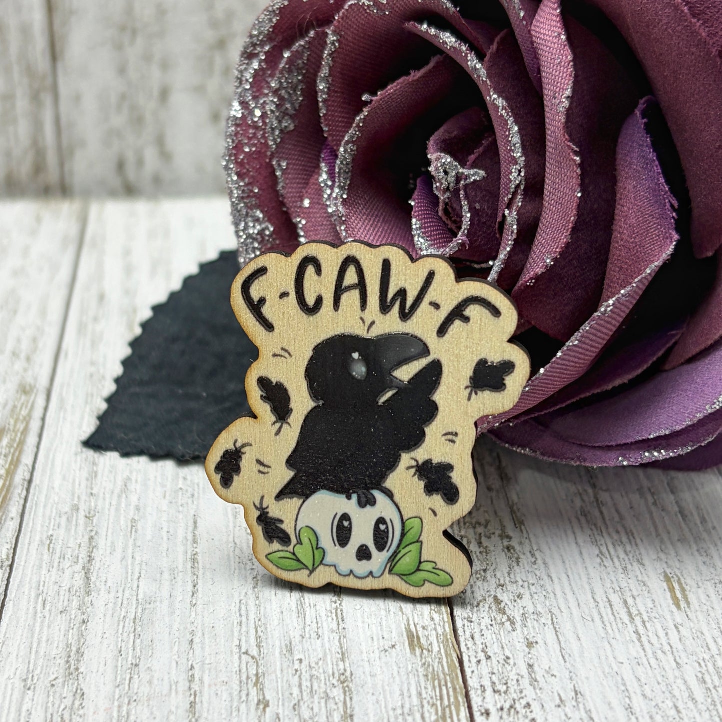 F-CAW-F Crow Wooden Pin