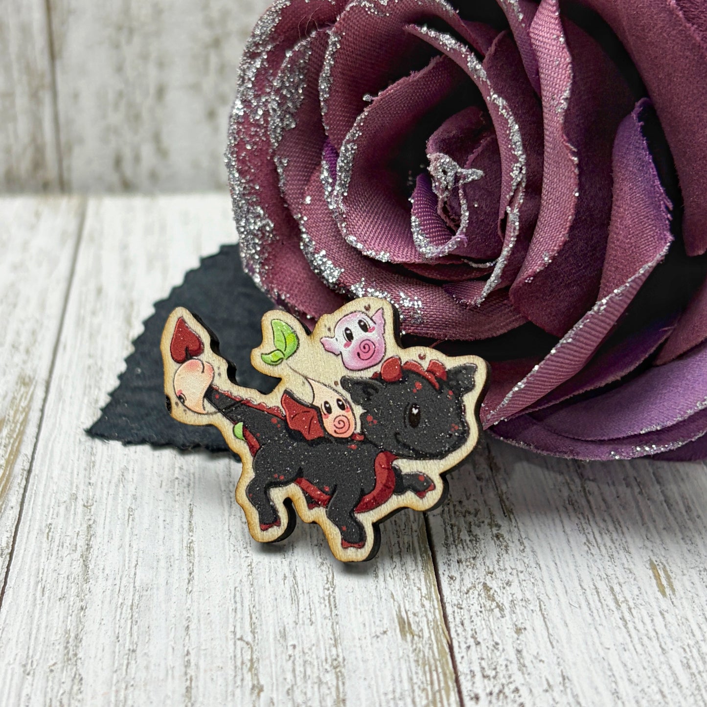 The Squirts Dragon Rider Wooden Pin