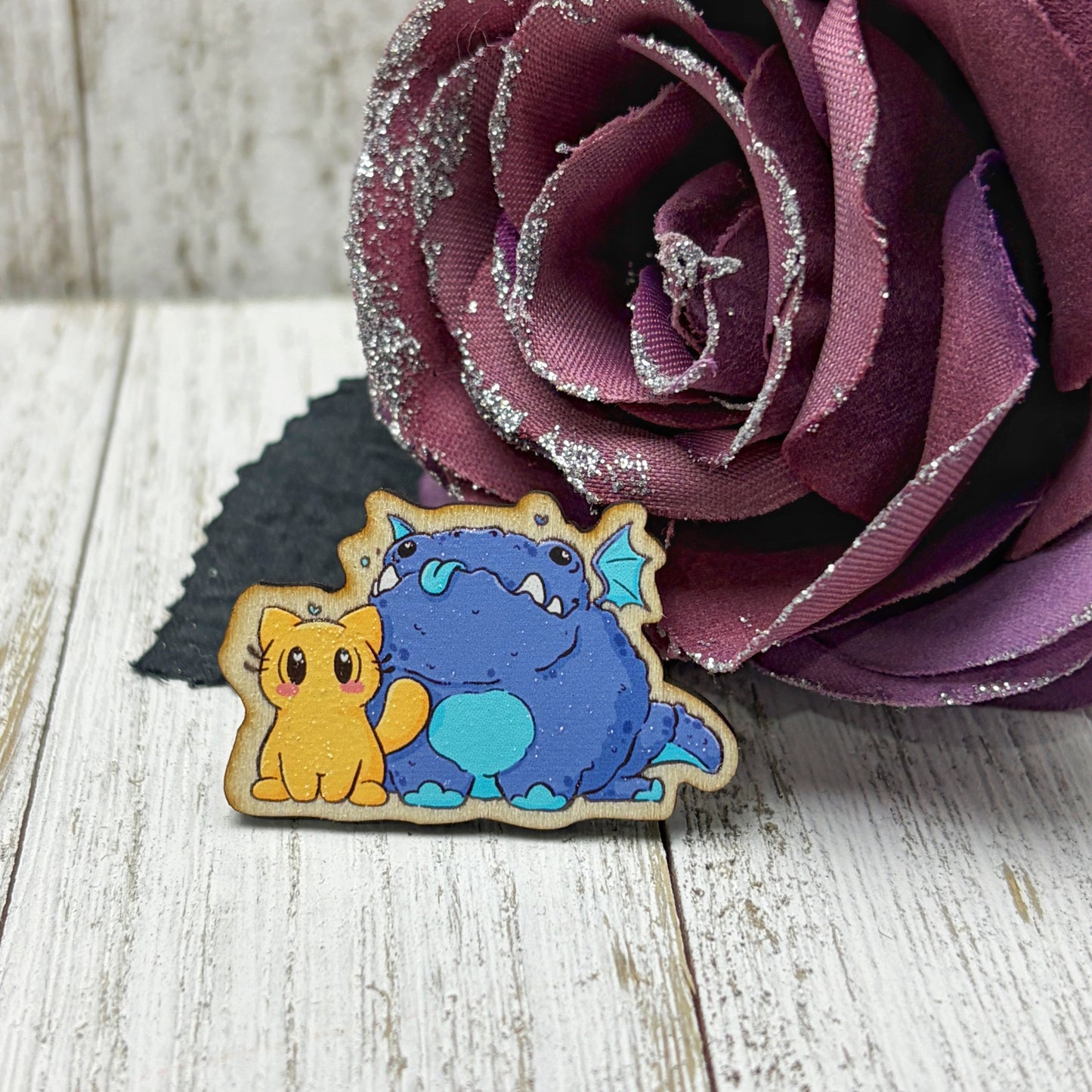 Gingie Dragon Rider Wooden Pin