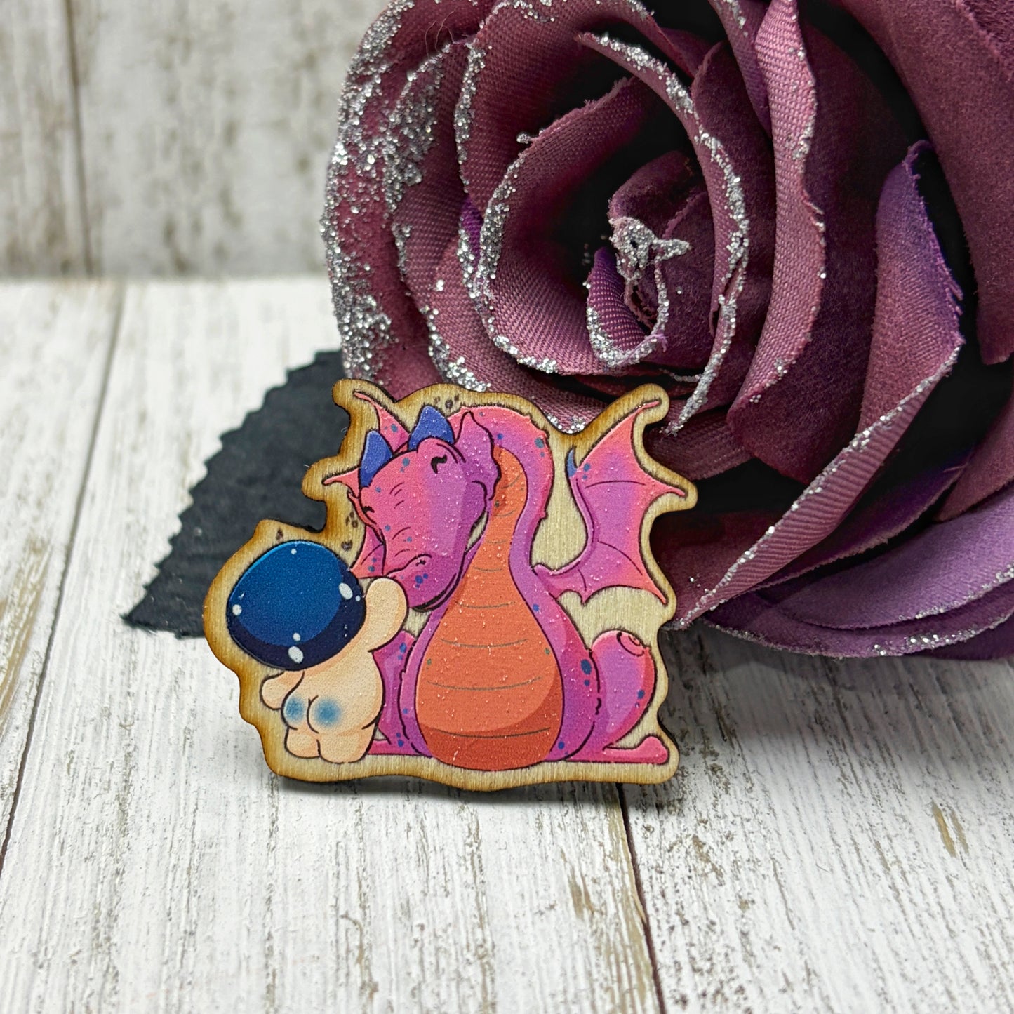 Thicket Dragon Rider Wooden Pin