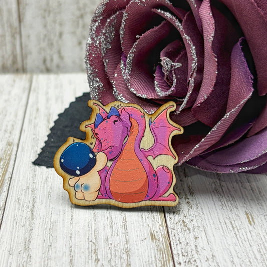 Thicket Dragon Rider Wooden Pin