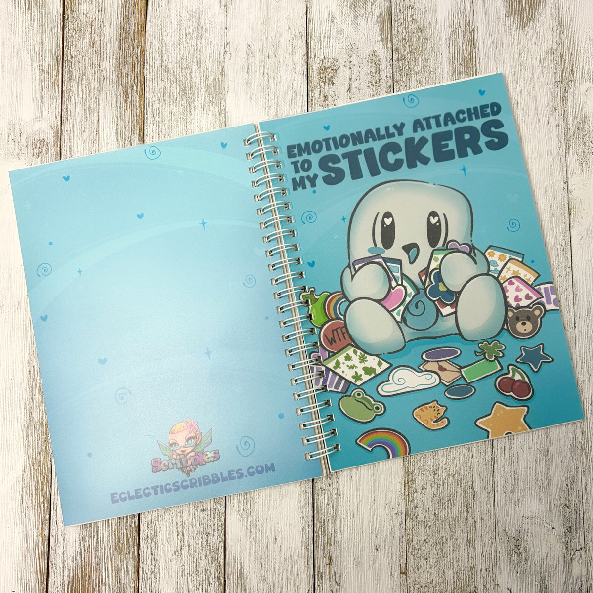 Emotionally Attached to my Stickers Reusable Sticker Book.