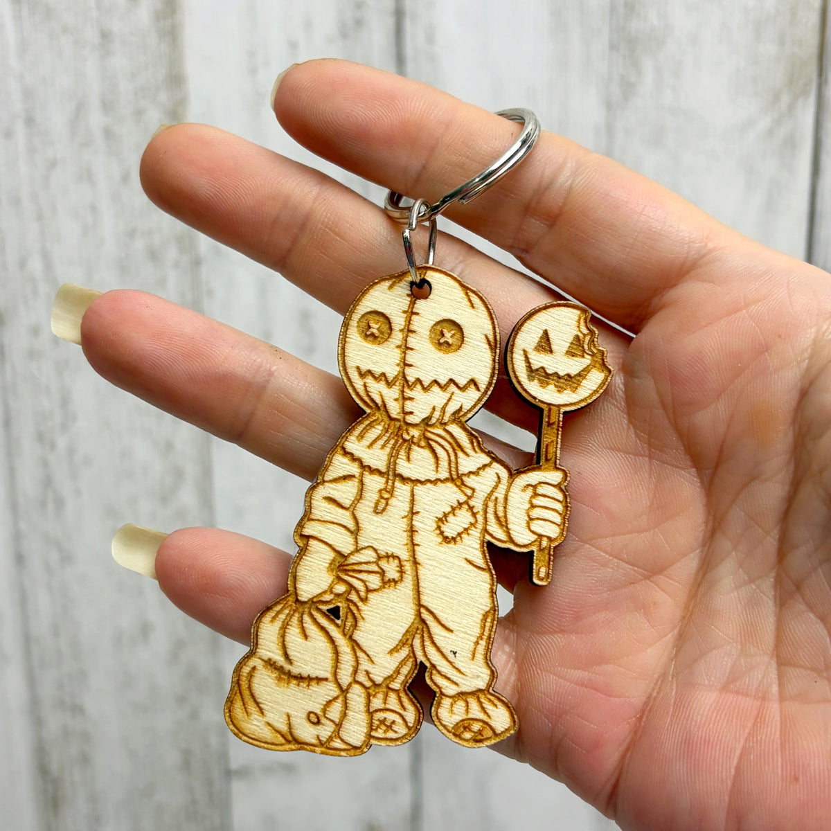 Sam Trick Or Treat Wooden Keychain