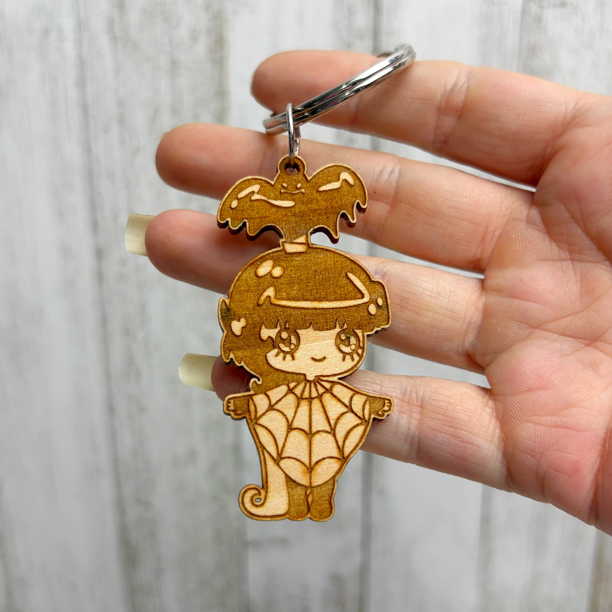 Lydia Beetlejuice Wooden Keychain