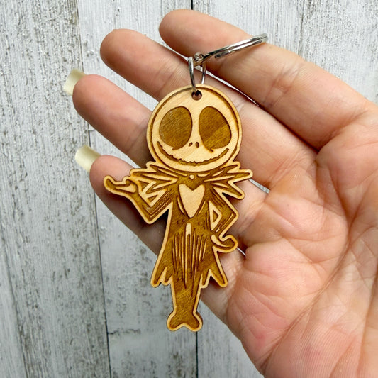 Jack Skellington Version 1 Wooden Keychain