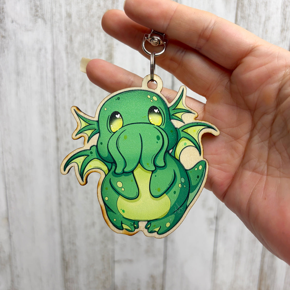 Cthuhlu Wooden Keychain