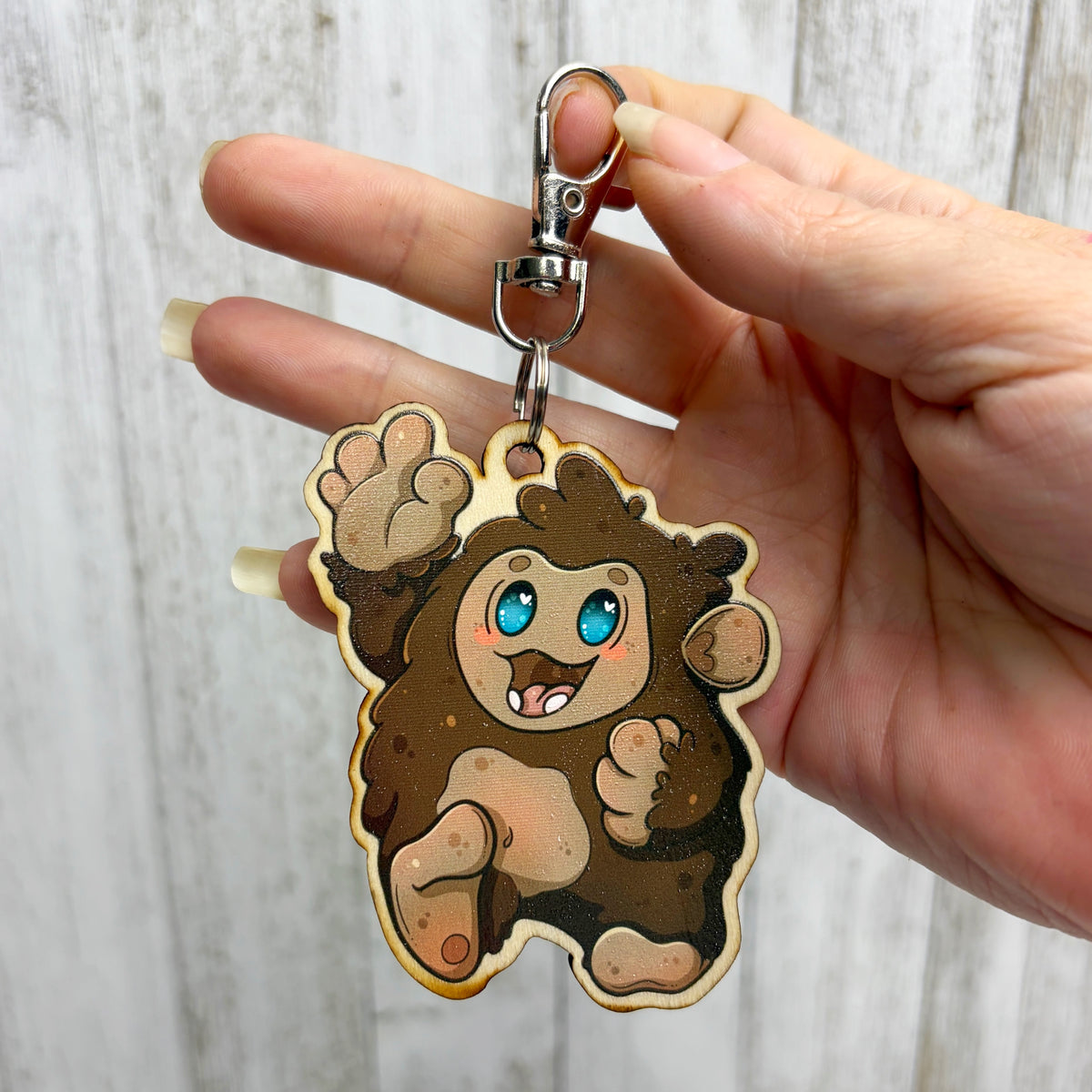 Bigfoot Wooden Keychain