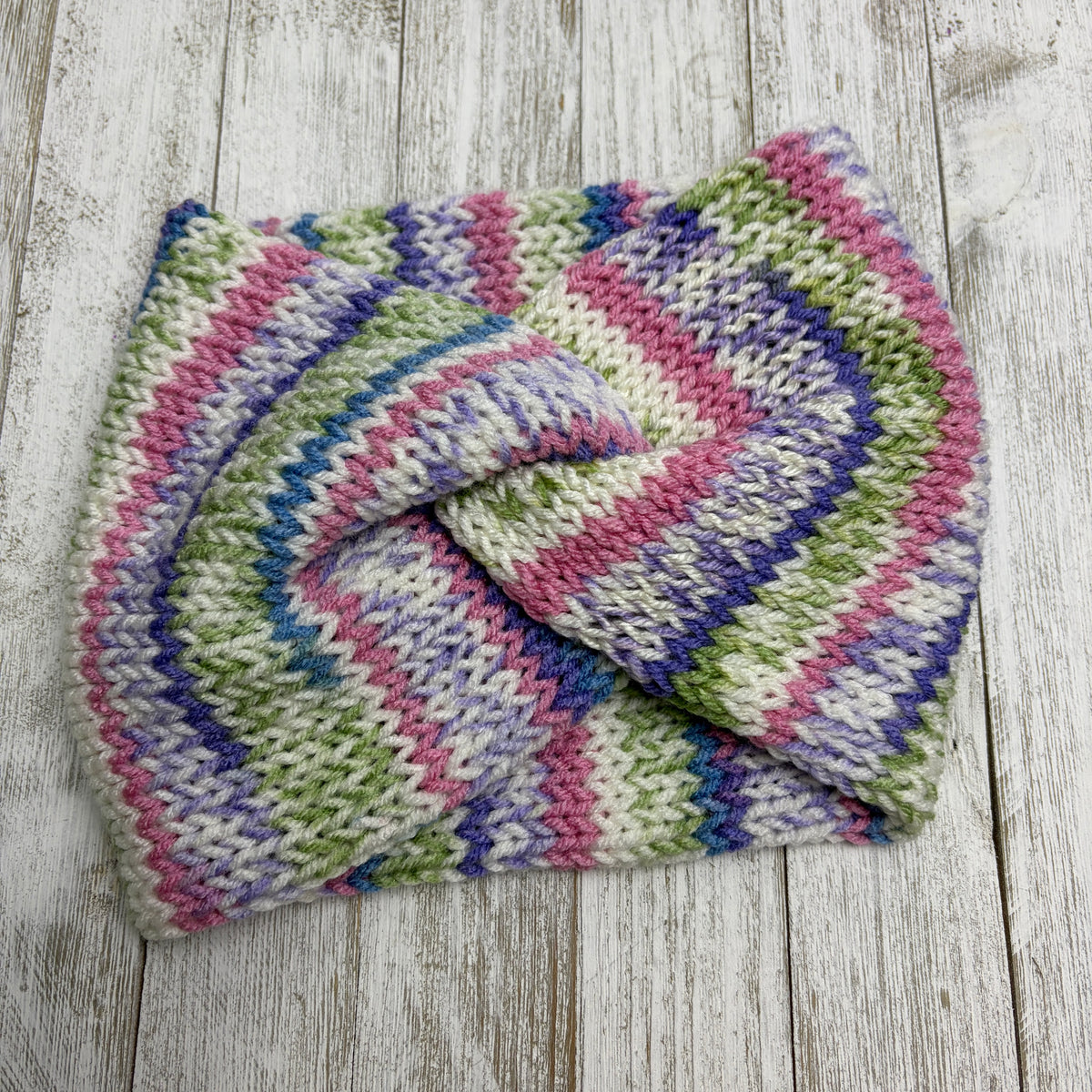 Sugarplum Stripe Twisted Knit Ear Warmer