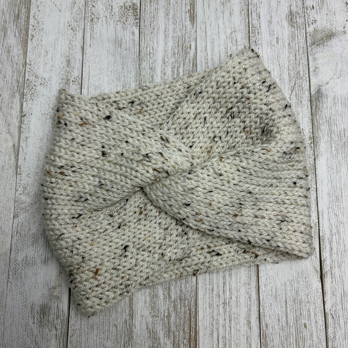 Oats Tweed Twisted Knit Ear Warmer