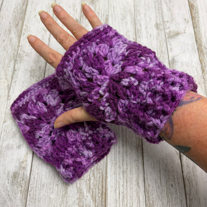 Purple Ombre Fingerless Gloves