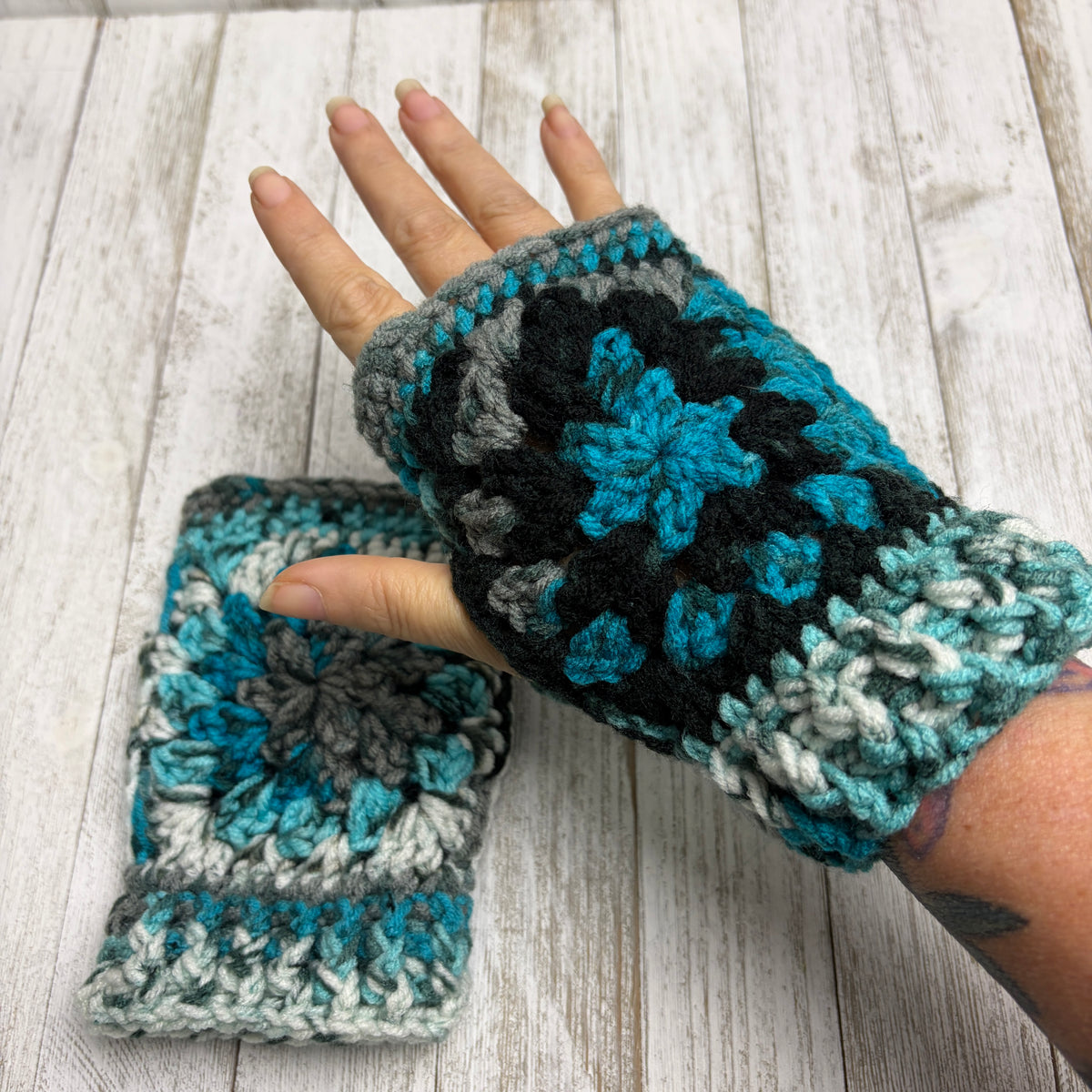 Agean Stripe Fingerless Gloves
