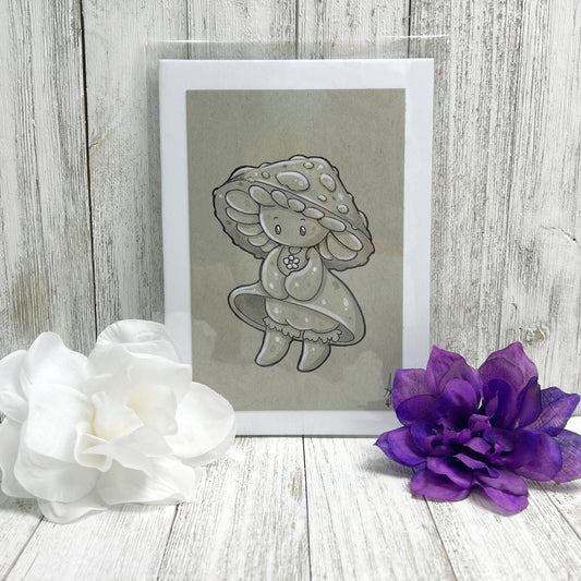 Mushroom Girl Mini Original 4x6
