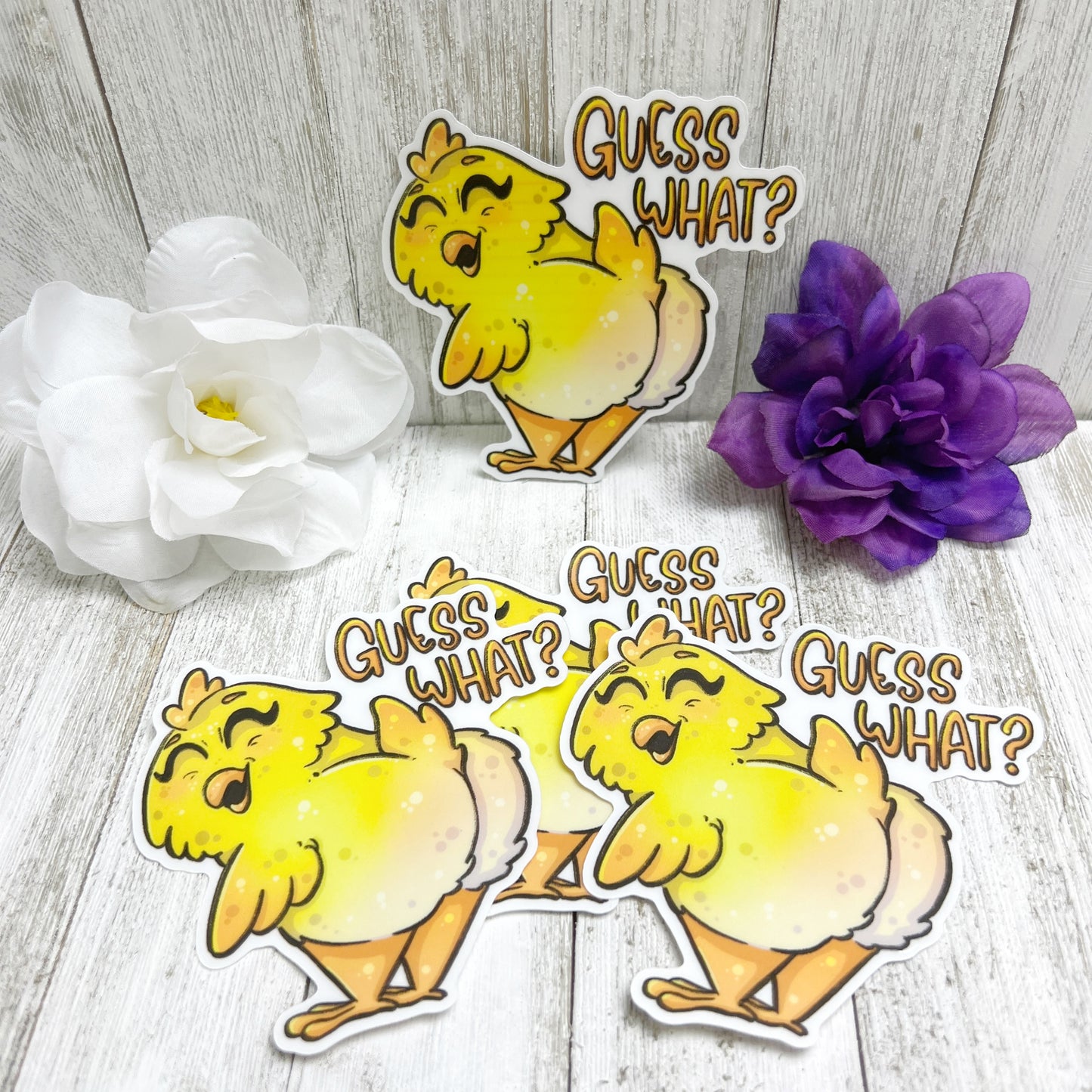 Guess What Chicken Butt Peeker Sticker | Window Decal