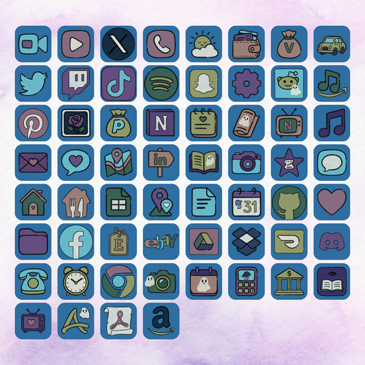 Ghosts in Mushroom Forest Icon Set