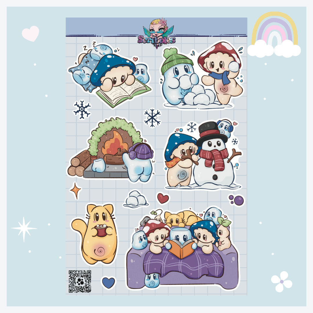 January Cozy Winter Vibes Sticker Sheet Kit & Individual Sheets 2027 & Undated