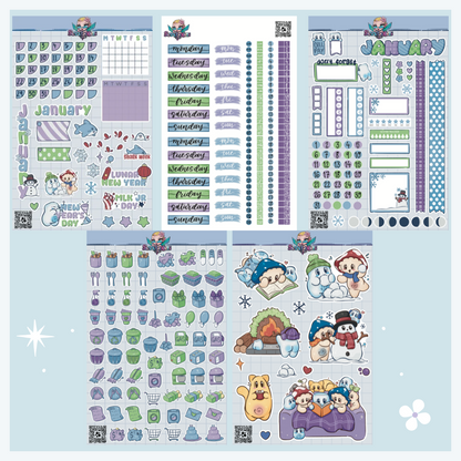 Full Undated 12 Month Sticker Sheet Collection (60 Sheets)